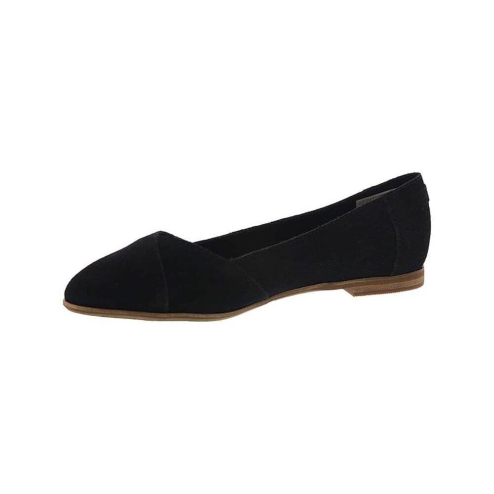 NWT TOMS Womens Black Comfort Julie Almond Toe Slip On Ballet Flats 6.5 W